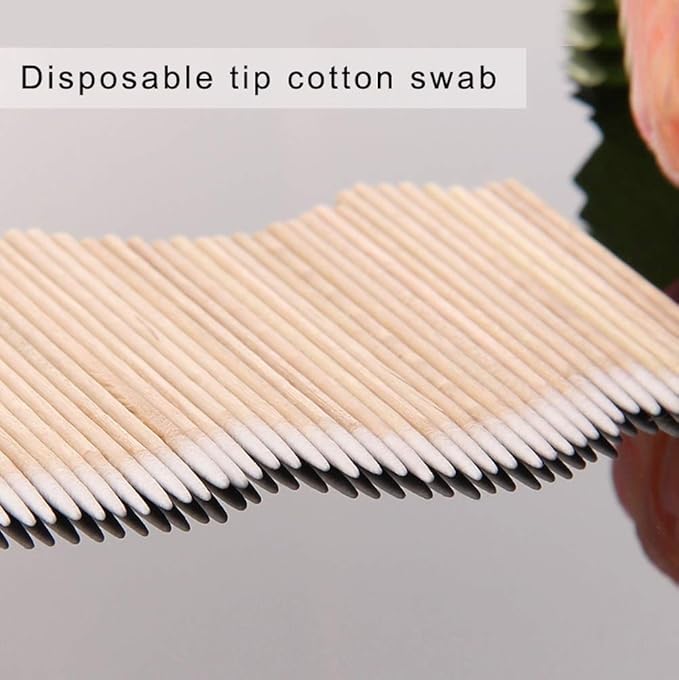 200pcs Pointed Cotton Swabs, 4 inch Precision Microblading Cotton Swab Cotton Sticks Applicator for Eyebrow Tattoo Beauty Make-up Nail Clean, Wood Handle Pointed Tip Head