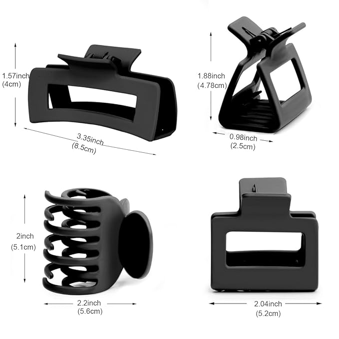 Mehayi 9 PCS Matte Hair Clips Claw for Women Girls, 3 Styles Nonslip Small Hold Strong Hold Cute Jaw Clip Barrettes for Thick Thin Long Short Hair, Fashion Acrylic Hair Clamps Styling Accessories