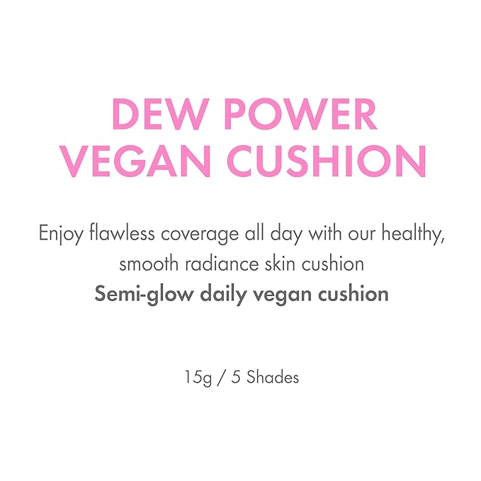 Amuse SEOUL DEW POWER VEGAN CUSHION ([REFILL] 02 HEALTHY) | Dewy, glow, long-lasting, clean beauty, lightweight, natural look, foundation for sensitive skin, hydrating cushion
