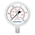 MEASUREMAN Pressure Gauge 1/4 NPT, 0-100psi/kPa Fully Stainless Steel Hydraulic by MEASUREMAN