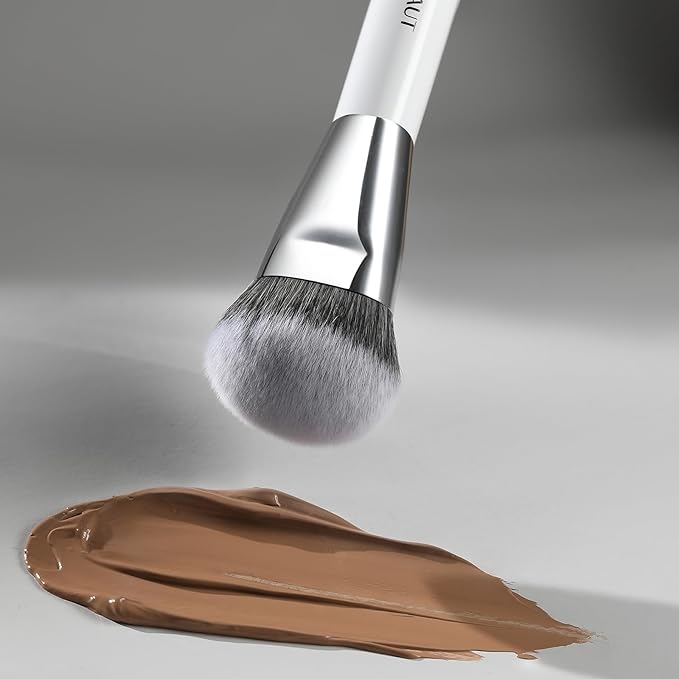 201 Angled Foundation Brush for Flawless Makeup Application Professional Liquid, Cream Powder Foundation Brush with Dense Bristles - Contoured for Precise Blending and Buffing