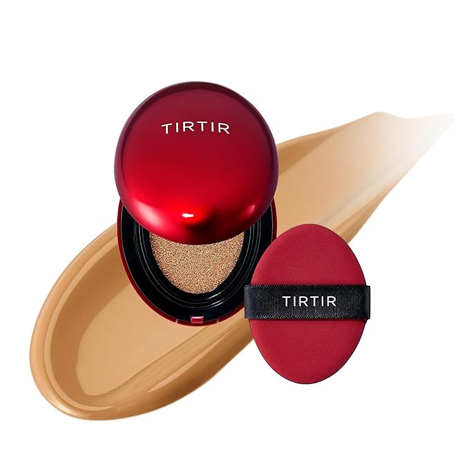 [*Mini Size*] TIRTIR Mask Fit Red Cushion Foundation | Full coverage, Weightless, Skin fit, Satin Glow Finish, Korean Makeup, beauty, Tattoo cover up, Buildable (#31N French Beige, 0.15 Fl Oz)