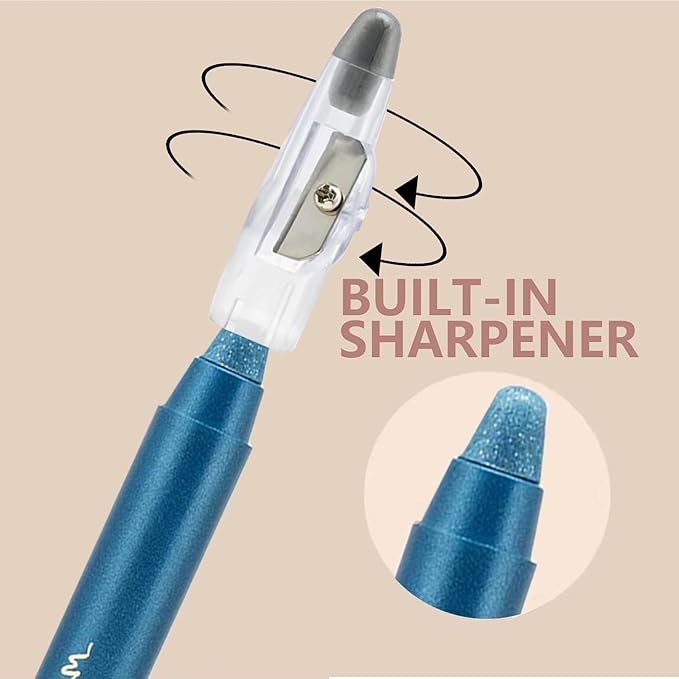 Blue Eyeshadow Stick, Highlighter Eye Liner,Eye Brightener Stick, Shimmer Creamy eyeshadow, Waterproof Eyeshadow Pencil Long Lasting Eye Shadow Makeup.#8 navy blue shimmer