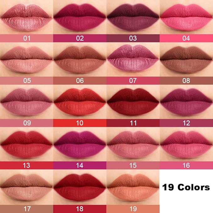 evpct 1Pcs Wine Red Matte Lipstick and Lip Crayon Liner Pencil Pen Set for Women Lip Stain Long Lasting Waterproof labiales mate magicos 24 horas originales pintalabios permanente 24 horas 12