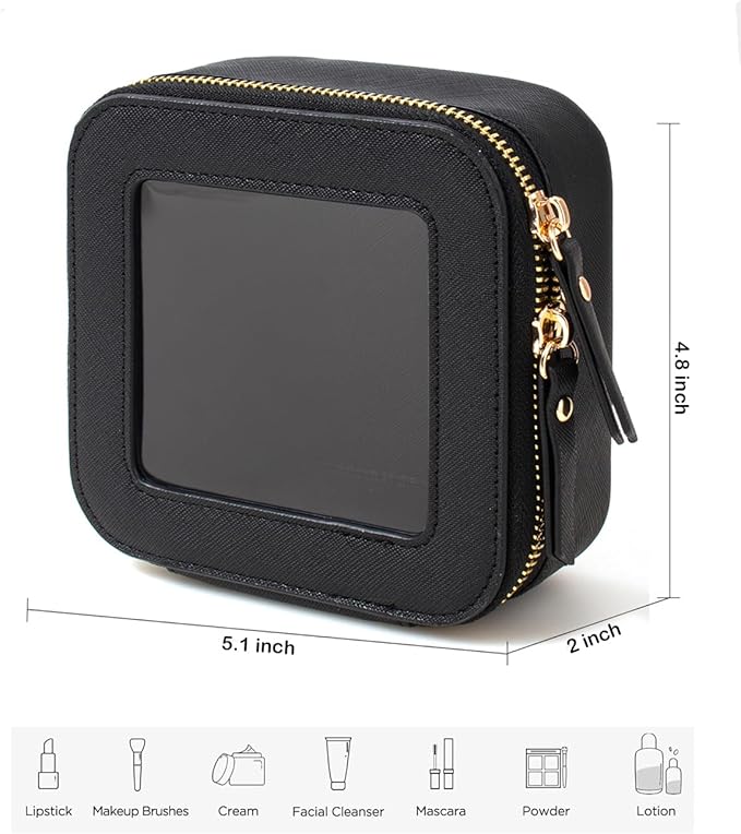 Travel Clear Makeup Bag Set, TSA Approved Cosmetic Bag Case with Zipper Portable Makeup Pouch Toiletry Bag Women Traveling Cosmetic Organizer Storage Bag Car Organizer Car Essentials for Women