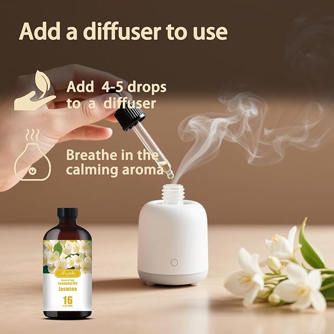 Jasmine Essential Oil-Jasmine Fragrance Oil 16.33oz (490ml)-100% Pure Natural Scent for Diffusers, Candles, Soap Making & Aromatherapy-Relaxing Home & Gift Essential Oil for Bath, Massage
