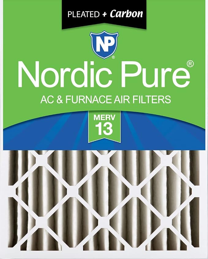 Nordic Pure 16x25x4 Pleated Air Filters MERV 13 Plus Carbon 1 Pack by NordicPure