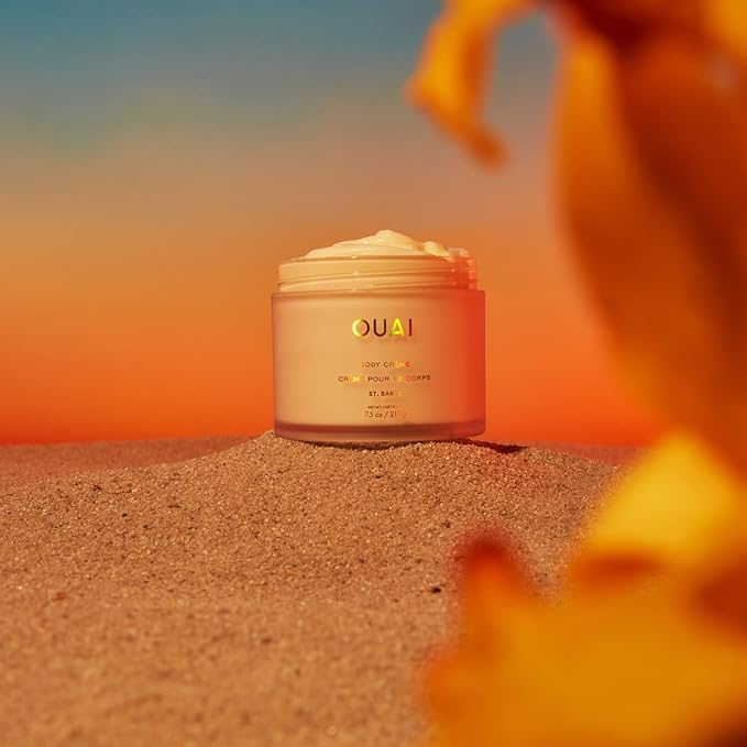OUAI Body Cream, St. Barts - Hydrating Whipped Body Cream with Cupuaçu Butter, Coconut Oil and Squalane - Softens Skin and Delivers Healthy-Looking Glow - Sulfate-Free Skin Care (7.5 Oz)