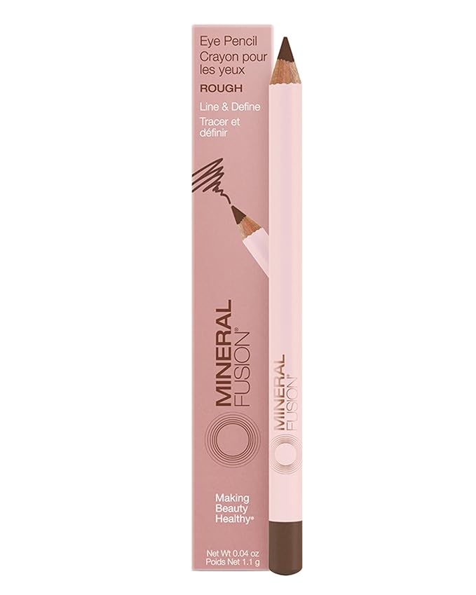 Mineral Fusion Eye Pencil (Light Brown - Rough) - Eyeliner with Soothing Chamomile, Meadowfoam & Vitamin E - Smooth & Long Lasting, Hypoallergenic, Non-Irritating Eye Makeup