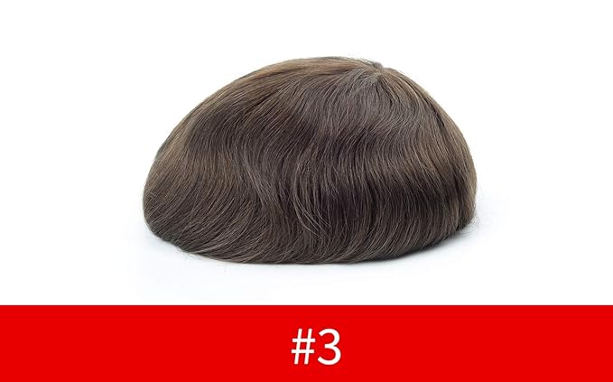 Lordhair Toupee for Men Full French Lace Hairpieces, Base Size 6x8 inch Hair Replacement System for Men #3