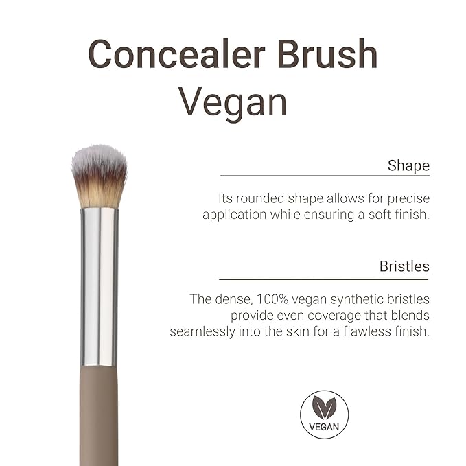 Sandstone Scandinavia Soft Collection Makeup Brush - Professional Premium Concealer brush for applying and blending concealer. Ultra soft bristles. Vegan Makeup brush for all skin types