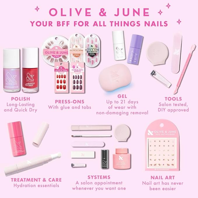 Olive & June Long Lasting Nail Polish | Gel-Like Finish No Lamp Needed | Lasts up to 10 days | Salon-Quality Color at Home | 15-Free, Vegan & Cruelty-Free Chip-Resistant Shine | Fierce & Loving Lilac