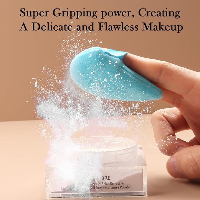 Powder Puff Daubigny 6 PCS Makeup Puff Face Soft Triangle Powder Puffs for Loose Powder Mineral Powder Body Powder Velour Cosmetic Foundation Sponges Blender Beauty Makeup Tools(Blue)