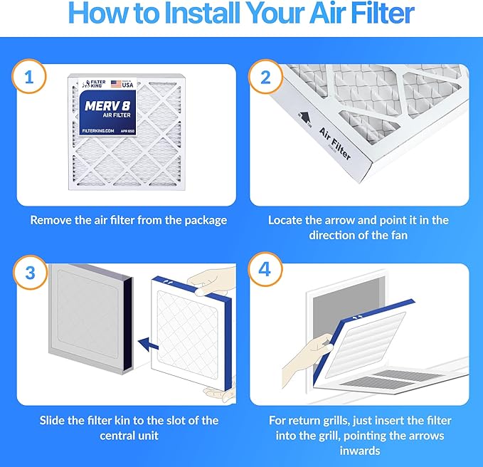 Filter King 13.5x29.5x1 Air Filter | 3-PACK | MERV 8 HVAC Pleated A/C Furnace - Image 4
