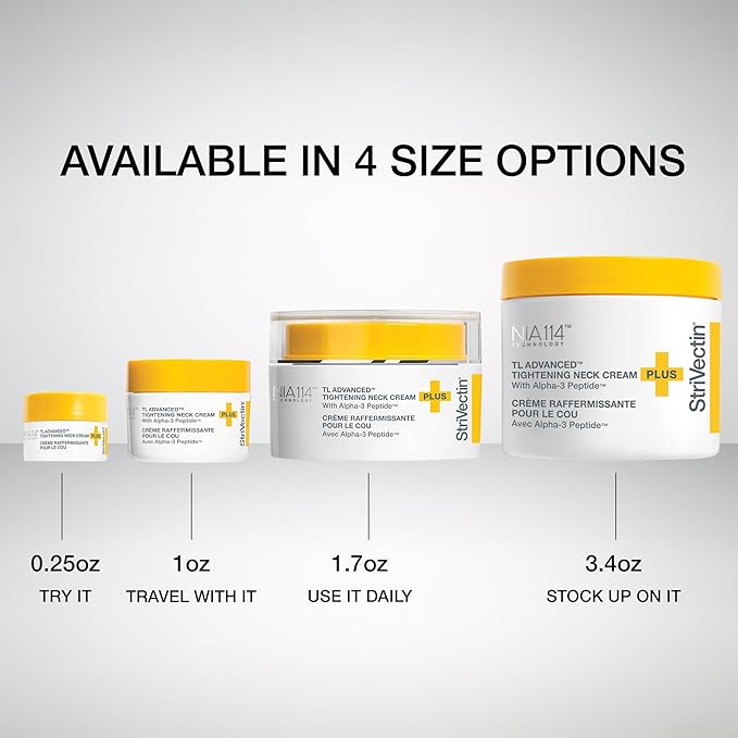 StriVectin TL Advanced Tightening Neck Cream PLUS - 3.4 oz - Tighten and Lift Neck Cream, Visibly Reduces Sagging and Crepey Skin, Improves Décolleté Lines and Wrinkles for Smooth, Youthful Skin