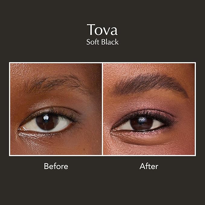 Thrive Causemetics Instant Brow Fix Semi-Permanent Eyebrow Gel, Waterproof Tinted Eye Brow Gel with Vitamin B5, Smudge-Proof, Vegan & Cruelty Free, Tova (Soft Black)