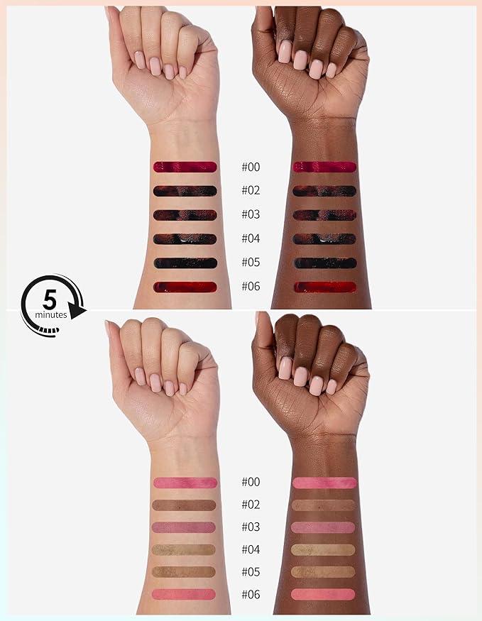 Erinde Peel Off Lip Liner Stain, Long Lasting Tattoo Lip Liner with Tweezer, Matte Finish Peel Off Lip Stain, Waterproof Transfer Proof Lip Stain Peel Off, Non-Stick Cup Nude Lip Stain Lipliner, 00