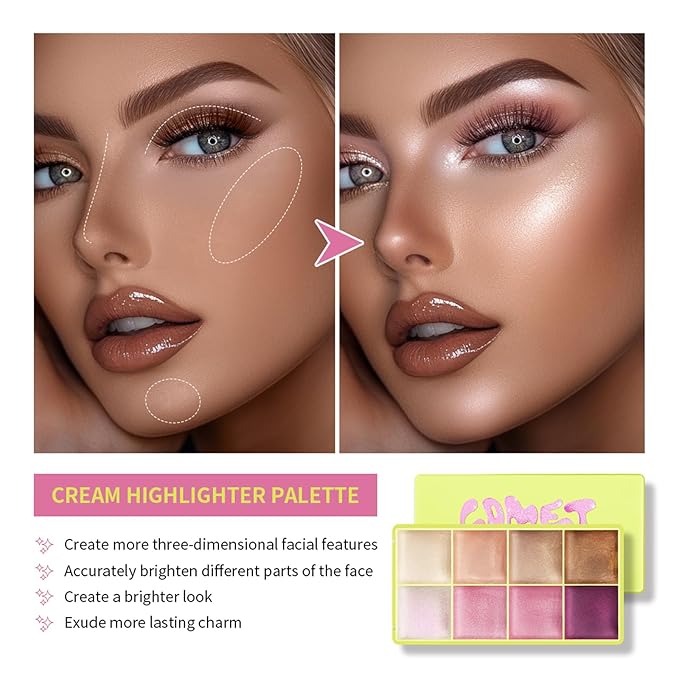 CHIFURE Eyeshadow Stick, Shimmer and Matte Cream Eye Shadow Brightener Sticks Eyeliner Pencil Crayon, Waterproof Long Lasting Eye Highlighter Stick Makeup,0.056 Oz (8-color eyeshadow palette)