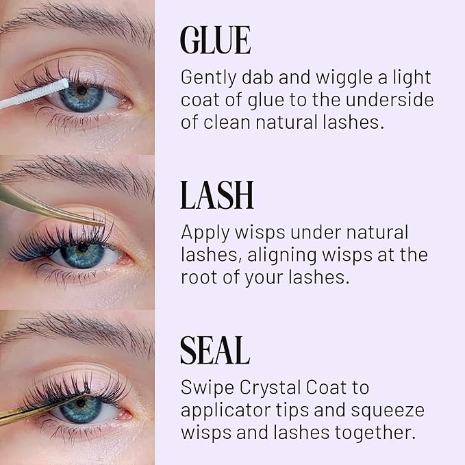 Lilac St - Feather Natural Faux Eyelash Clusters (10mm) - Dynamic & Fluttery Volume - DIY Lash Extension Wisps - Lightweight & Lifelike - Lasts 10 Days - Women Founded, Cruelty Free, Vegan - 10 Lashes