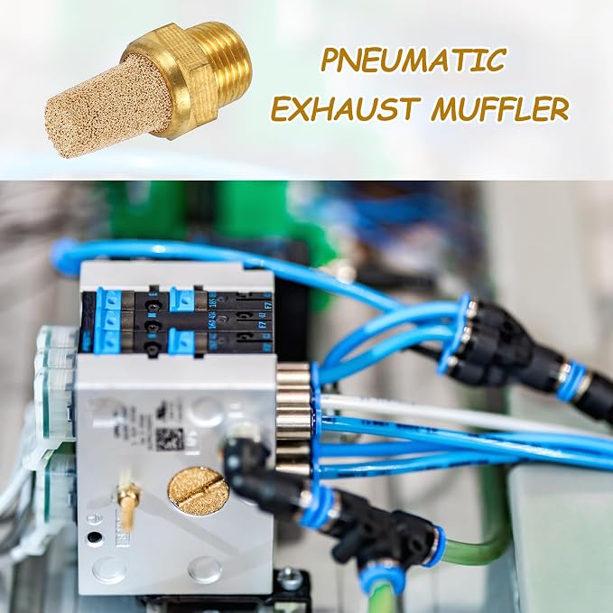 MECCANIXITY 4pcs Male Air Pneumatic Mufflers 1/8" NPT Male Sintered Bronze - Image 6