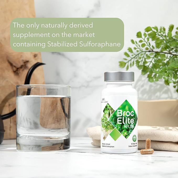 Mara Labs Broc Elite Plus | Broccoli Supplement w/Stabilized Sulforaphane Extract | Zero Glyphosate Residue | 60 Vegetable Capsules