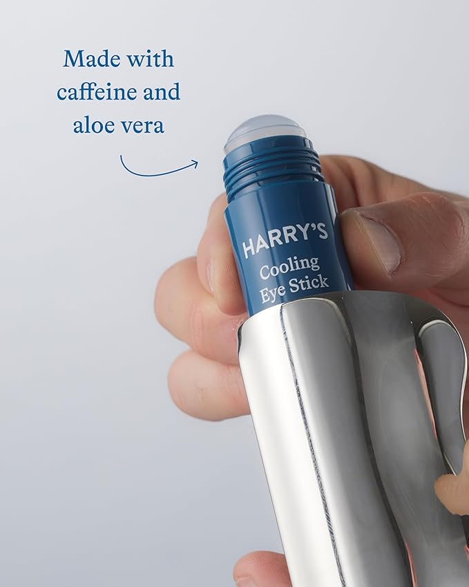 Harry's Cooling Eye Kit for Men - Gua Sha Depuffing Facial Massage Tool and Cooling Eye Stick