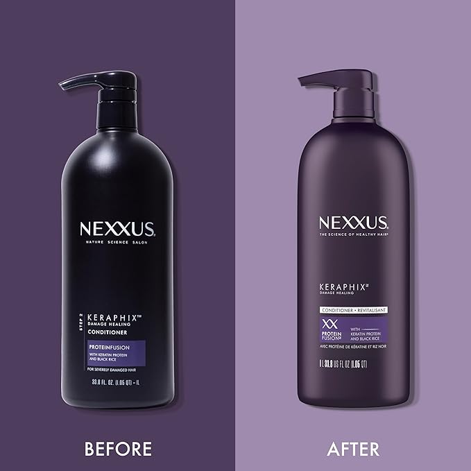 Nexxus Keraphix ProteinFusion Conditioner with Keratin Protein and Black Rice Conditioner for Damaged Hair 33.8 oz