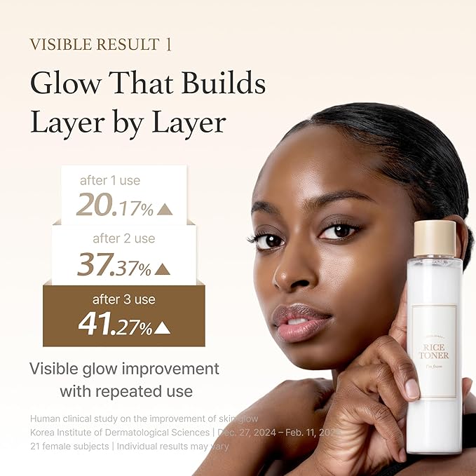 I'm from Rice Toner for Sensitive Skin, Rice Extract from Korea, Glow Essence with Niacinamide, Hydrating, Vegan, Alcohol Free, Fragrance Free, Peta Approved, K Beauty Toner, 5.07 Fl Oz