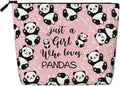 MOLAIGIN Just A Girl Who Love Pandas Cute Panda Cosmetic Bag For Women, Travel Makeup Bag, Toiletry Zipper Bag, Large Capacity Aesthetic Cases