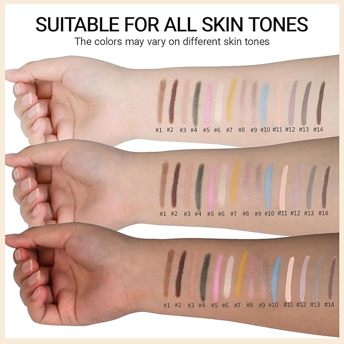 Erinde Waterproof Eyeshadow Stick, Cream Eye Shadow Stick, Long-Lasting, Crease-Proof, Cream to Powder Buildable & Blendable Eye Shadow Pencils Crayon, Vegan & Cruelty-Free, 01 Caramel