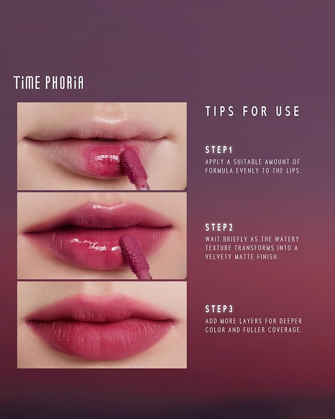 Blurring Lip Tint - Shine Lip Gloss to Soft Blurry Lip Matte Finish, Long-Lasting Lip Stain, Smooth and Blur lip lines, Weightless Watery-Velvet Feel, Hydrating & Non-Sticky (013 FLUSH)