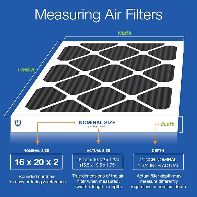 Nordic Pure 16x20x2 Pure Carbon Pleated Odor Reduction Merv 8 Furnace Filters 3 - Image 2