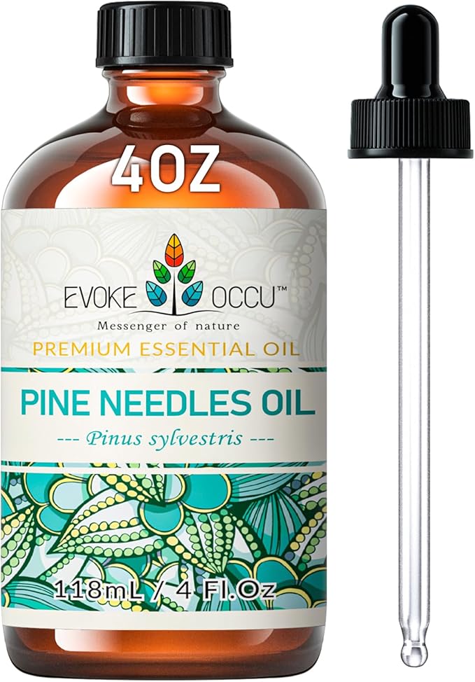 EVOKE OCCU Pine Essential Oil for Diffuser, Fresh Pine Scent for Aromatherapy, Skin, Hair Care, Soap & Candle Making - 4 Fl Oz