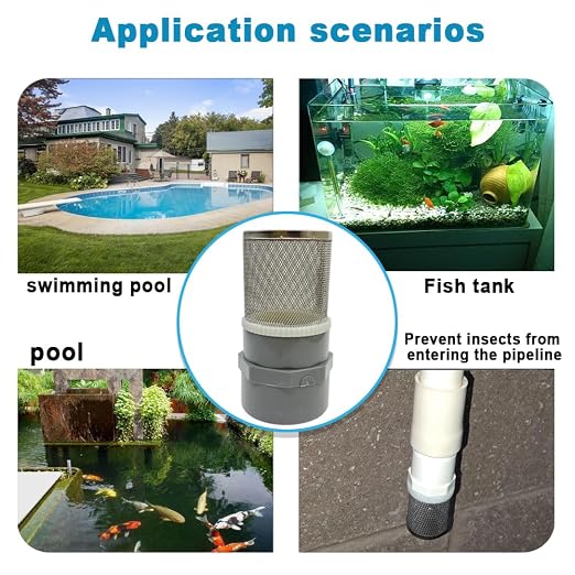 DN15 inch stainless steel filter cover connected to 1/2" grey pvc filter DN15 - Image 5
