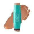 Thrive Causemetics Triple Threat Color Stick: Cream Bronzer & Contour Stick with Vitamin E, Evening Primrose Oil, Waterproof Smudge Proof Face Makeup Formula, Rhea (Light Golden)