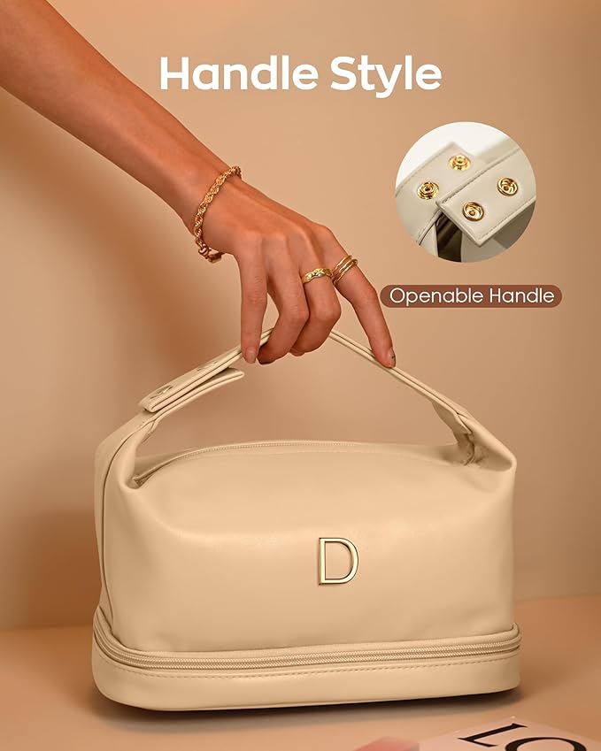 Bride Gifts - Makeup Bag for Women Bridesmaid Engagement Travel Toiletry Make Up Pouch for Purse Bridal Shower Gifts