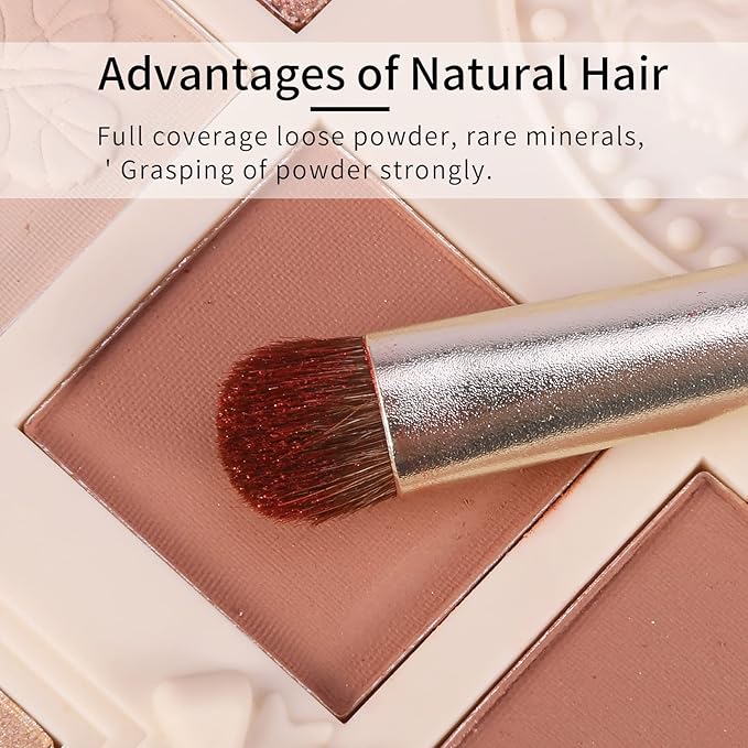 Natural Pony Hair Eye Shadow Brush by ENZO KEN, Medium Smudge Eyeshadow Brush, Shader Eye Shadow Brush, Eye Smudge Brush, Single Eyeshadow Brush, Eye Brushes, Eyeshadow Blending Brush. (Gold, E203M)