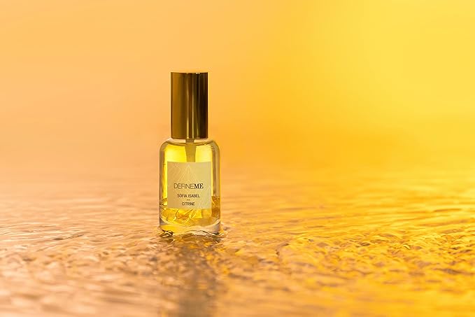 DefineMe Citrine Crystal Infused Natural Perfume Mist, Sofia Isabel Scent, 0.95 FL OZ
