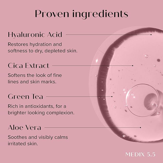 MEDIX 3% Concentrated Hyaluronic Acid Hydrating Gel Body Booster Dry Skin Moisturizer, Anti Aging Skin Care Booster For Restoring Skin Barrier, Wrinkles, & Fine Lines, 2-Pack