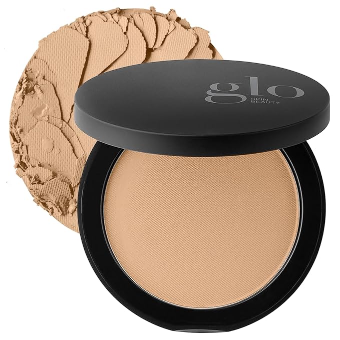 Glo Skin Beauty Pressed Base Powder Foundation Makeup (Honey Medium) - Flawless Coverage for a Radiant Natural, Second-Skin Finish