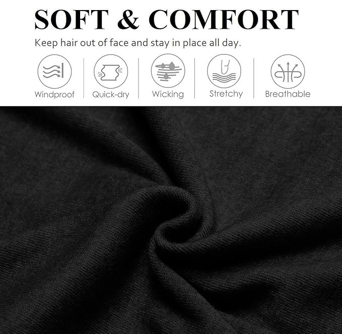 Elastic Non-Slip Soft Cloth Fabric Women's Headbands 16 Pack - Yoga, Running, Sports Hair Accessories in Black, Brown, Beige, Thick