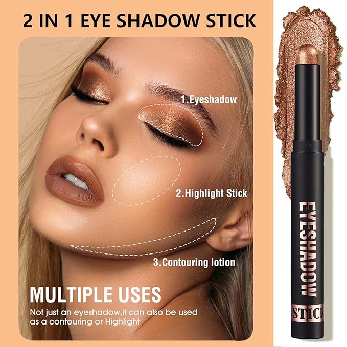 Rose Pink Matte Eyeshadow Pencil Cream Eyeshadow Stick, High Pigmented Long Lasting Waterproof Eye Shadow Pencil Makeup, Hypoallergenic eyeshadow Highlighter Stick Eye Liner (11#)