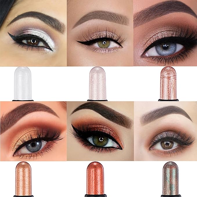 Brick Red Dual Ended Eyeshadow Stick 12 Colors Matte and Shimmer Waterproof Long Lasting Creamy Eyeshadow Pencil for Smokey Eye Natural Everyday Makeup