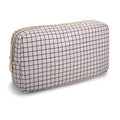 Small Makeup Bag Pouch for Purse，Nylon Travel Toiletry Storage Bag Preppy Checkered Cosmetic Bag for Women Girls，Waterproof Makeup Organizer Bag Pouch Skincare Bag with Zipper (Small-Checkered)