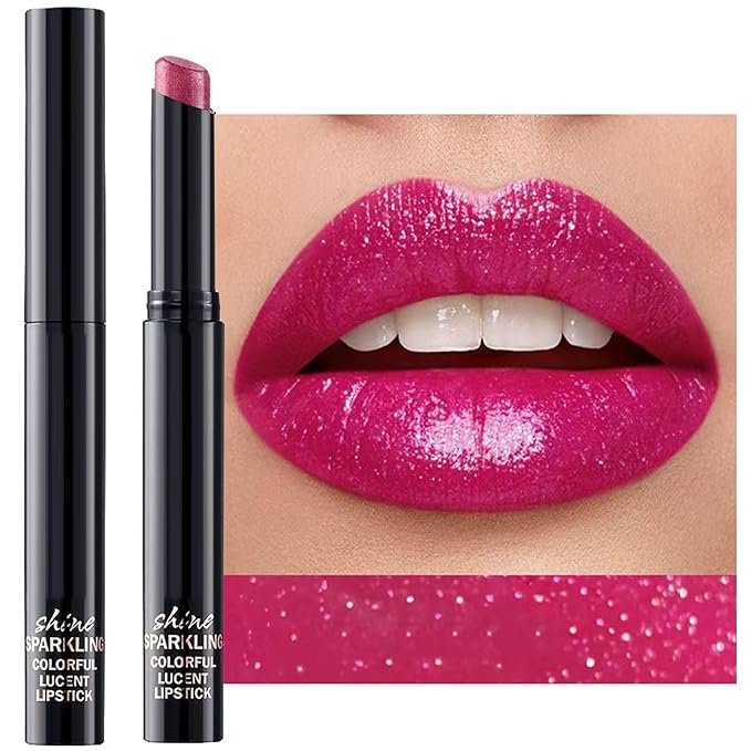 Purple Red Lipstick For Women Matte Nude Glitter Highly Pigmented Moisturizing Lip stick Hypoallergenic Waterproof Long Lasting Lipsticks Quick Makeup Lightweight Portable # 07