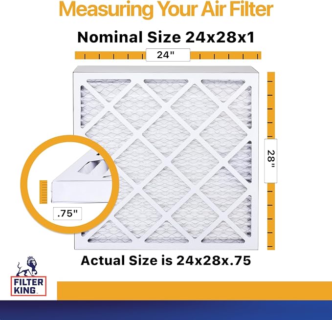 Filter King 24x28x1 Air Filter | 6-PACK | MERV 13 | HVAC Pleated AC Furnace - Image 2