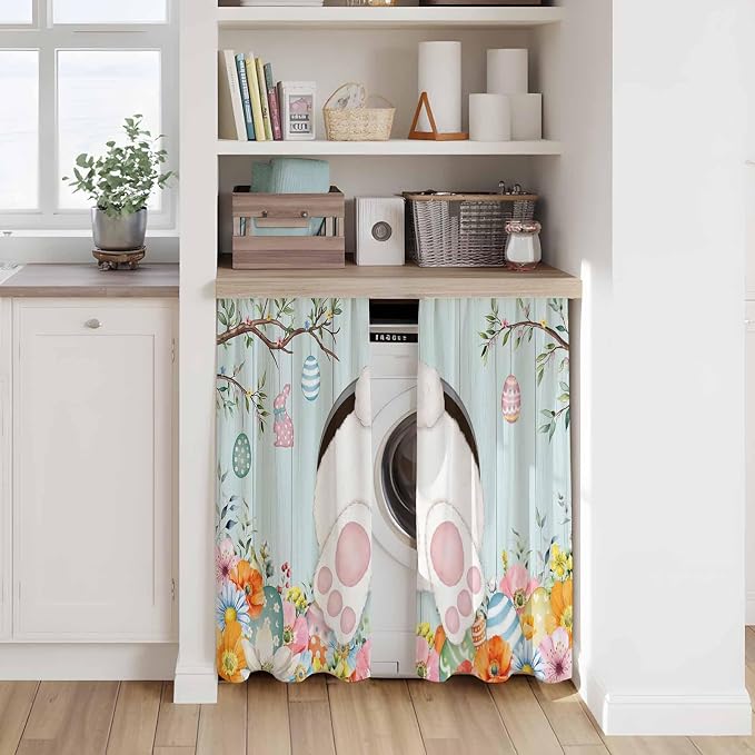 Easter Bunny Kitchen Curtains 54 Inch Long 2 Panel Set, Rod Pocket Window - Image 7