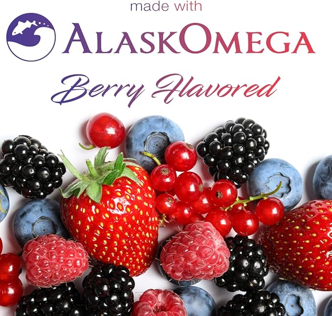 (3 Pack) Smarter Omega 3 Fish Oil, Berry Flavor, Burpless, Tasteless, 2000mg, DHA EPA Triple Strength Brain, Made with AlaskOmega®