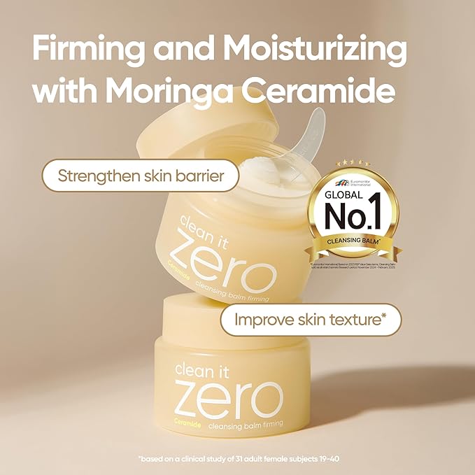 BANILA CO Clean it Zero Firming Cleansing Balm | Korean Makeup Remover, Cleansing Oil to Soothe and Moisturize Skin | Vegan | Made with Moringa Ceramide and Panthenol (100ml/3.38 fl.oz)