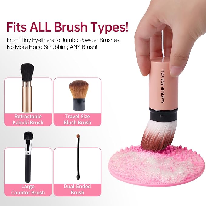 Norate Makeup Brush Cleaner, Make Up Brush Cleaner Cleanser Solution + Brush Cleaning Mat, Makeup Cleaner for Brushes, Sponge, Deep Clean Shampoo, Gentle Formula Cruelty Free 3 Piece Set